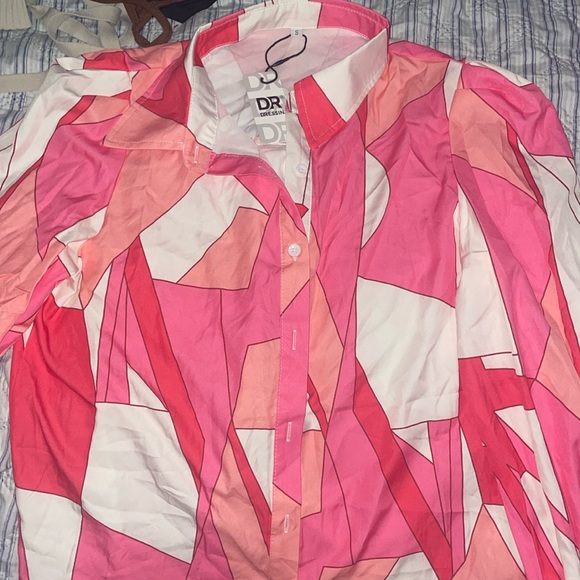 Long sleeve pink button up - Picture 1 of 3